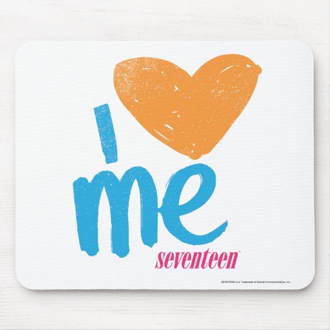 I Heart Me Orange/Aqua Mouse Mat (Front)