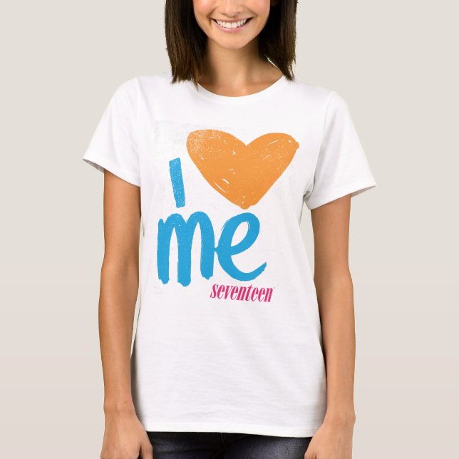 I Heart Me Orange-Aqua T-Shirt (Front)