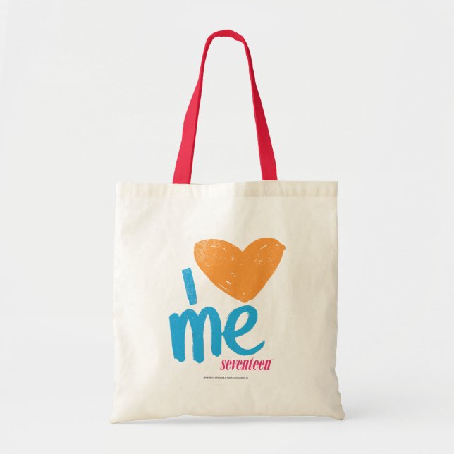I Heart Me Orange/Aqua Tote Bag (Front)