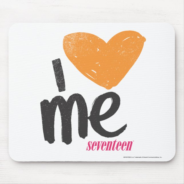 I Heart Me Orange Mouse Mat (Front)