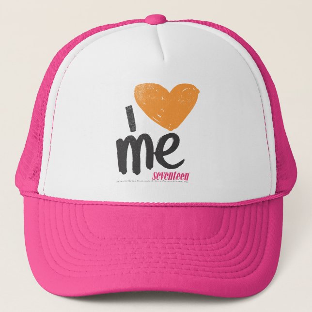 I Heart Me Orange Trucker Hat (Front)