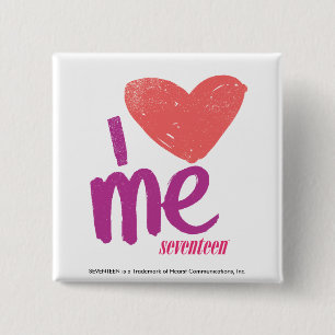 I Heart Me Pink/Purple 15 Cm Square Badge