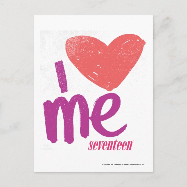 I Heart Me Pink/Purple Postcard (Front)