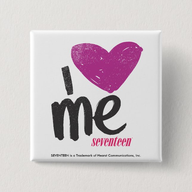 I Heart Me Purple 15 Cm Square Badge (Front)