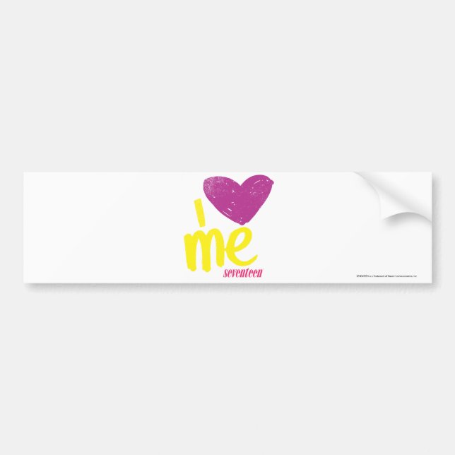I heart Me Purple/Yellow Bumper Sticker (Front)