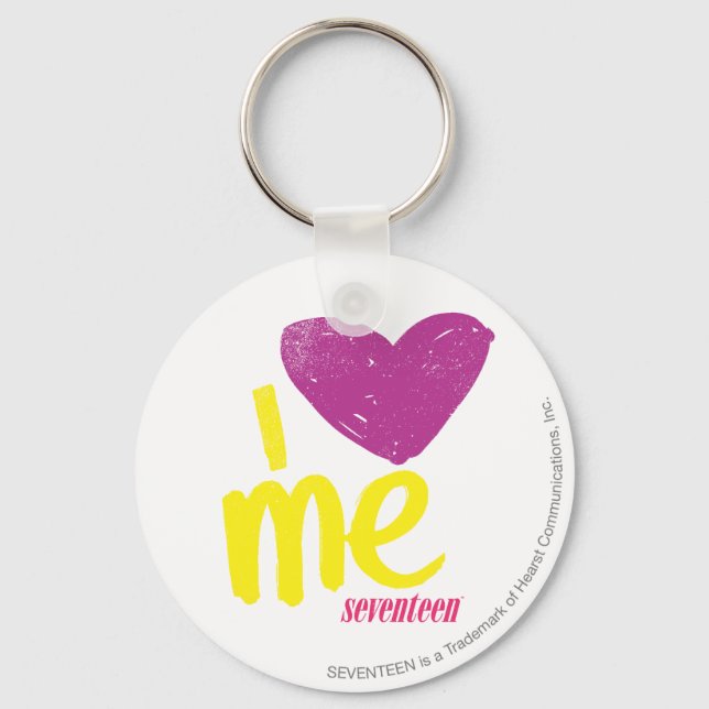 I heart Me Purple/Yellow Key Ring (Front)