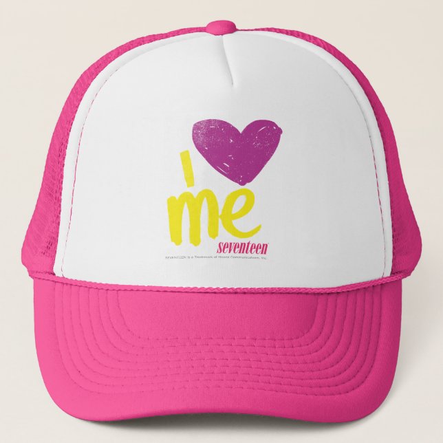 I heart Me Purple/Yellow Trucker Hat (Front)