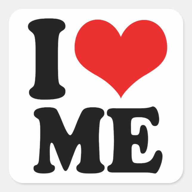 I Heart Me Square Sticker (Front)