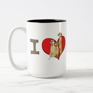 I heart meerkats Two-Tone coffee mug