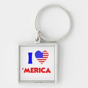I heart merica key ring