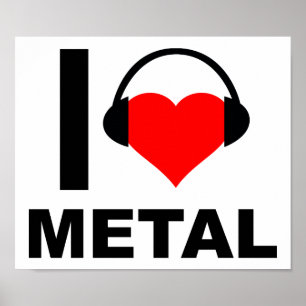 I Heart Metal Funny Poster