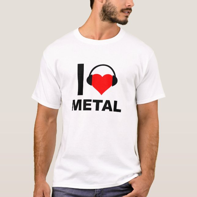 I Heart Metal Funny T-shirt (Front)