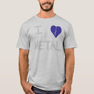 i heart metal white on grey T-Shirt