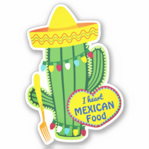 I heart Mexican food cactus sombrero fork