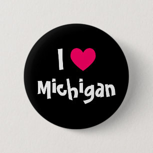 I Heart Michigan 6 Cm Round Badge