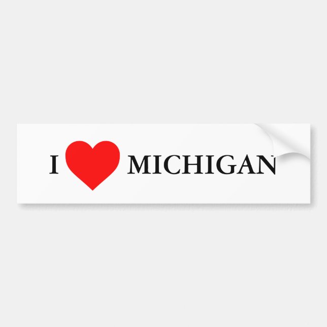 I heart Michigan Bumper Sticker (Front)