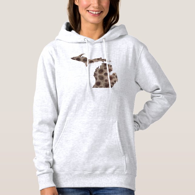 I heart Michigan -Petoskey stone Hoodie (Front)