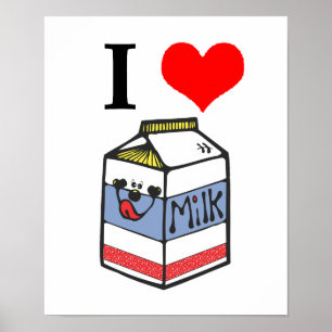 I heart milk poster