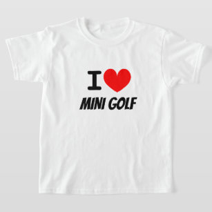 I heart mini golf t shirt for kids