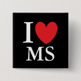 I Heart Mississippi 15 Cm Square Badge