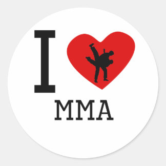 I Heart MMA Classic Round Sticker