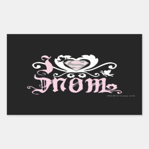 I Heart Mom Pink Rectangular Sticker