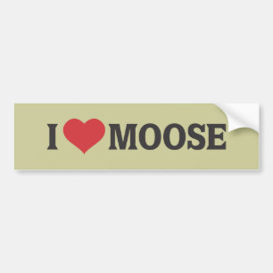 I Heart Moose Bumper Sticker