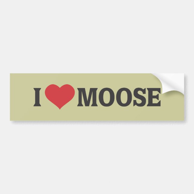 I Heart Moose Bumper Sticker (Front)
