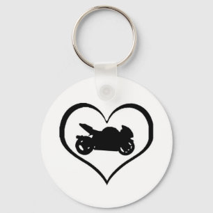 I heart motorcycles key ring