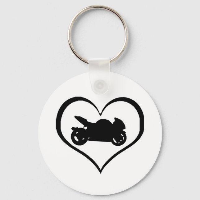I heart motorcycling key ring (Front)