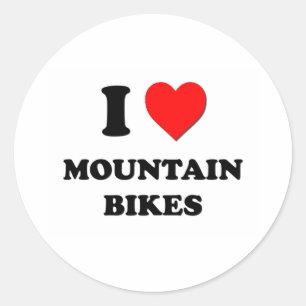 I Heart Mountain Bikes Classic Round Sticker