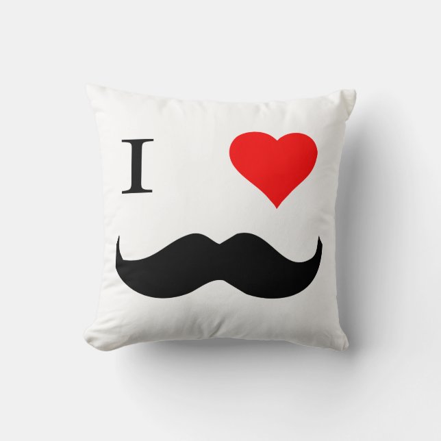 I Heart Moustaches Cushion (Front)