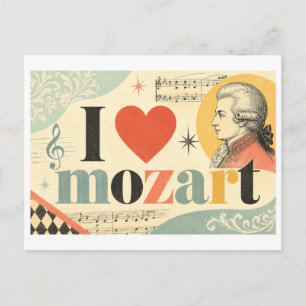 "I [Heart] Mozart" Postcard