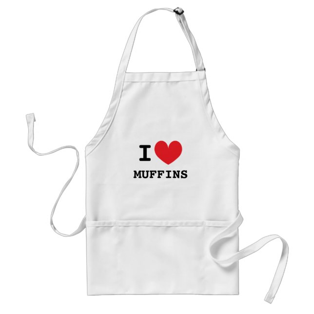 I heart muffins kitchen apron for breakfast time (Front)