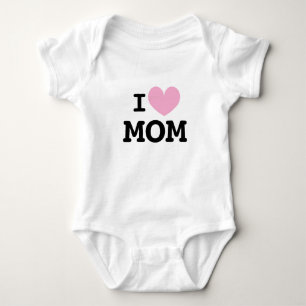 I heart mum baby bodysuit with cute pink heart