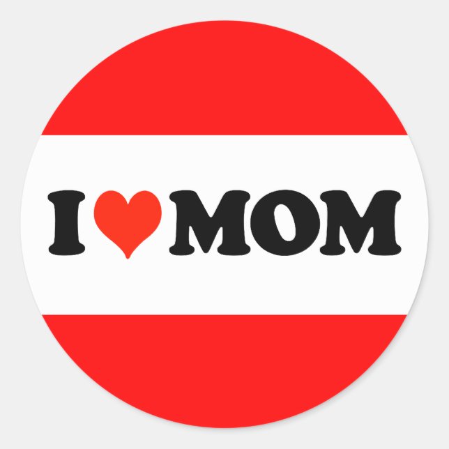 I Heart Mum Classic Round Sticker (Front)