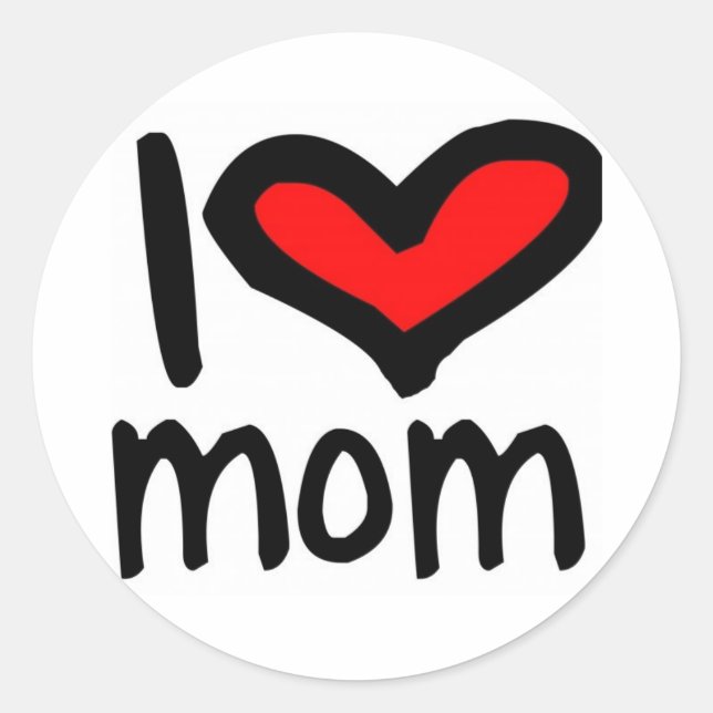 I heart Mum! Classic Round Sticker (Front)