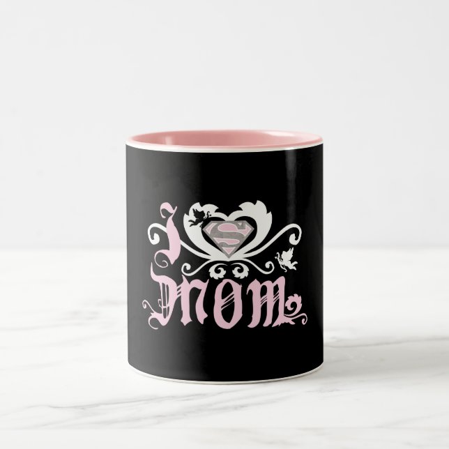 I Heart Mum  Pink Two-Tone Coffee Mug (Center)