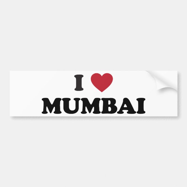 I Heart Mumbai India Bumper Sticker (Front)