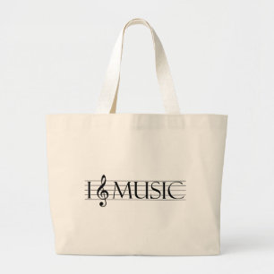 i heart music 2 large tote bag