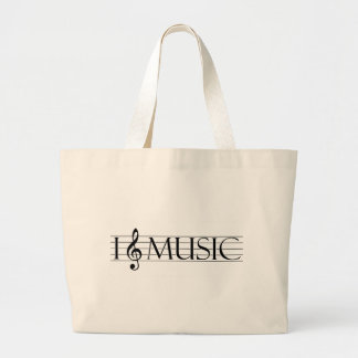 i heart music 2 large tote bag