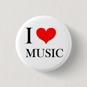 I Heart Music 3 Cm Round Badge