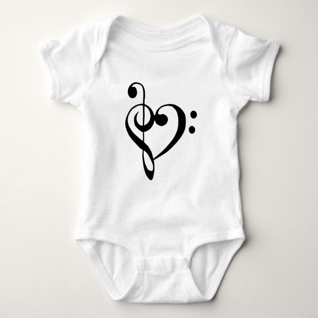 I heart music baby bodysuit (Front)