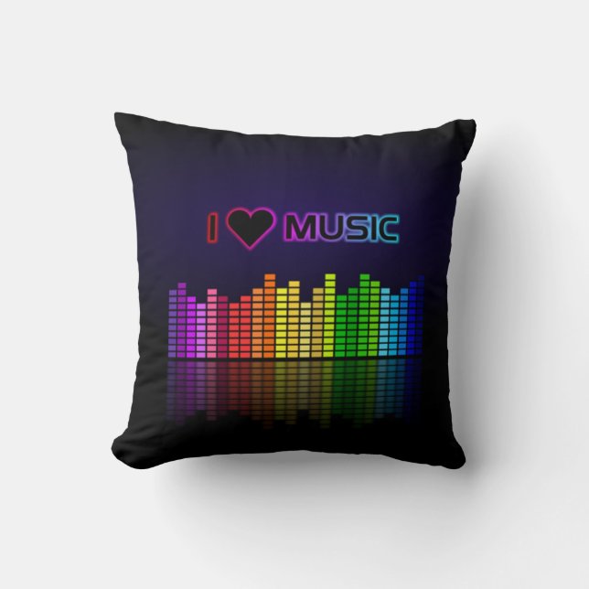 i heart music equalizer pillow (Front)