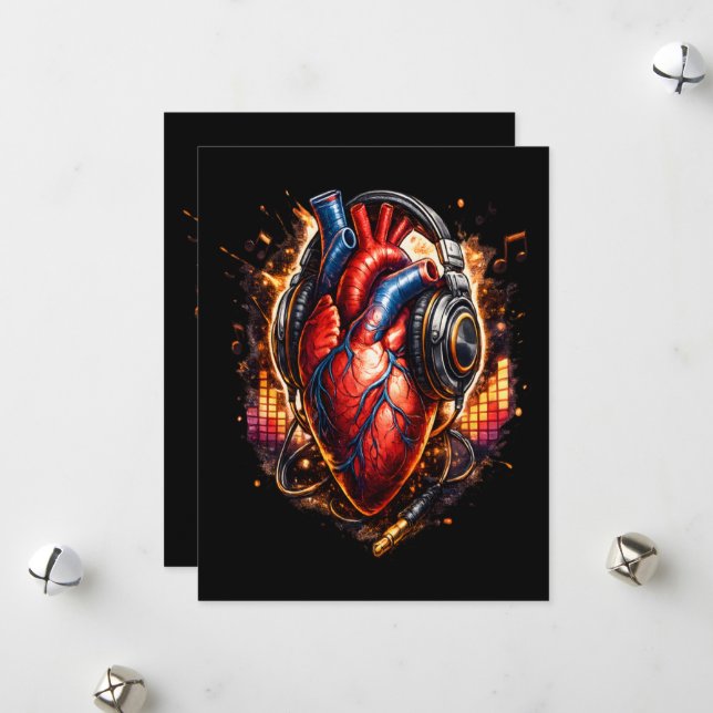 I Heart Music Holiday Card (Front/Back In Situ)