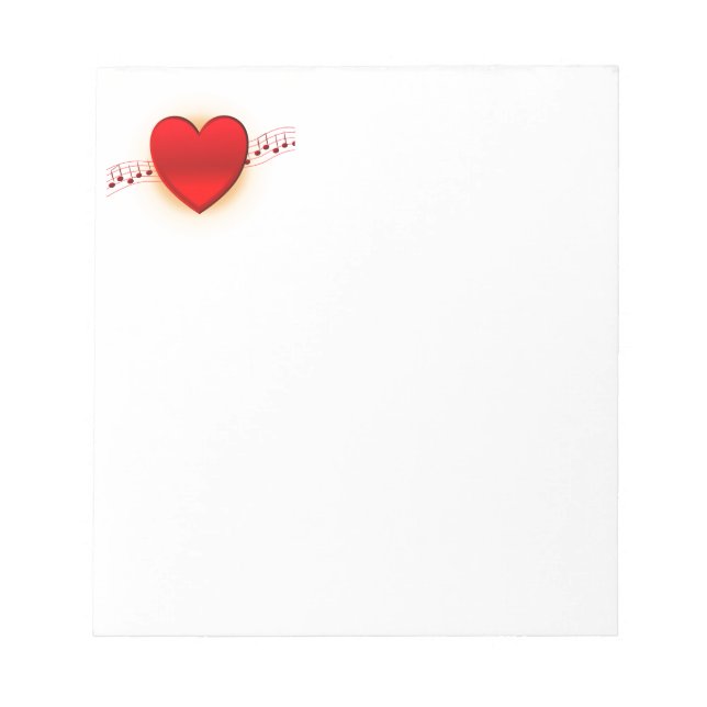 I Heart Music Notepad (Front)