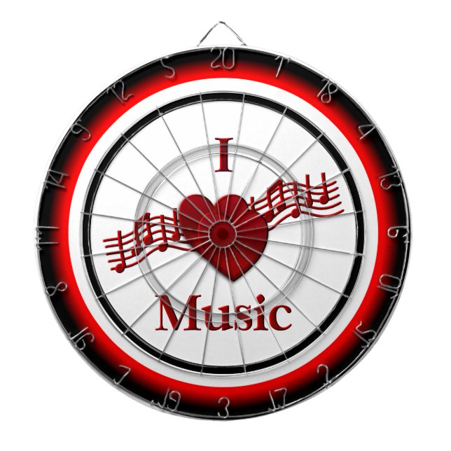 I Heart Music Regulation Dart Board (Front)
