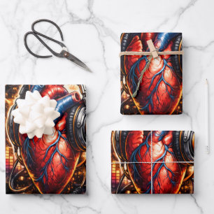 I Heart Music Wrapping Paper Sheet