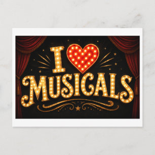 "I [Heart] Musicals" Postcard