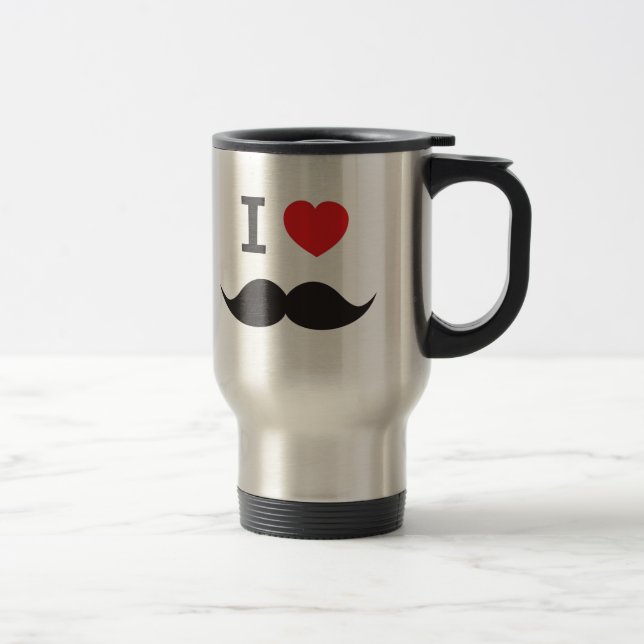I Heart Mustache Travel Mug (Right)